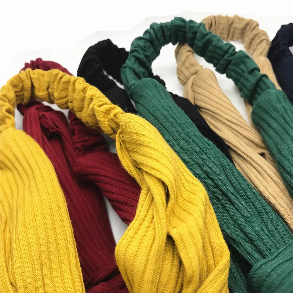 Новинка модные головные уборы для женщин вязаная ткань полосатый узор гибкие