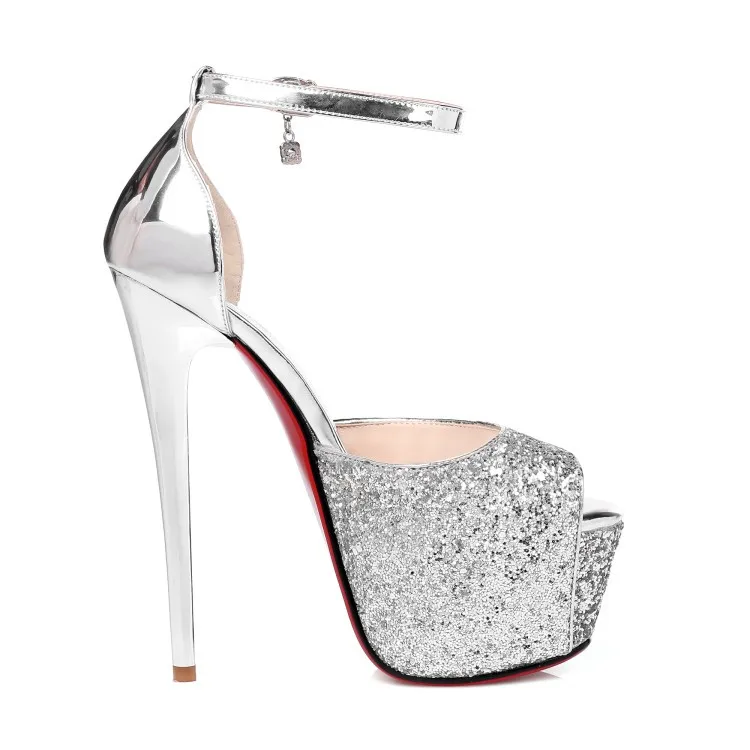 Блестящие Золотые и Серебряные вечерние туфли PXELENA для ночного клуба женские с