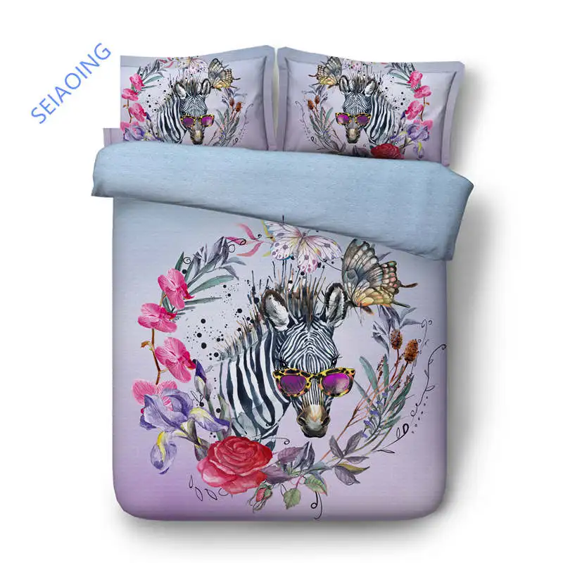 Комплект постельного белья серебряного ленивого цвета 3d одеяло с изображением