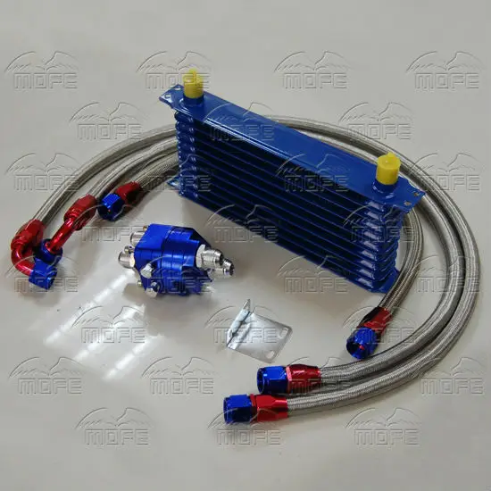 MOFE Racing Универсальный 9 Ряд AN10 Масляный радиатор двигателя Комплект фильтр