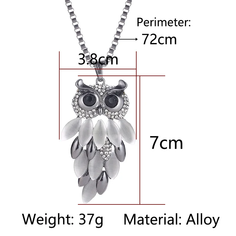 Креативные однотонные Длинные ожерелья для женщин и девочек с изображением совы
