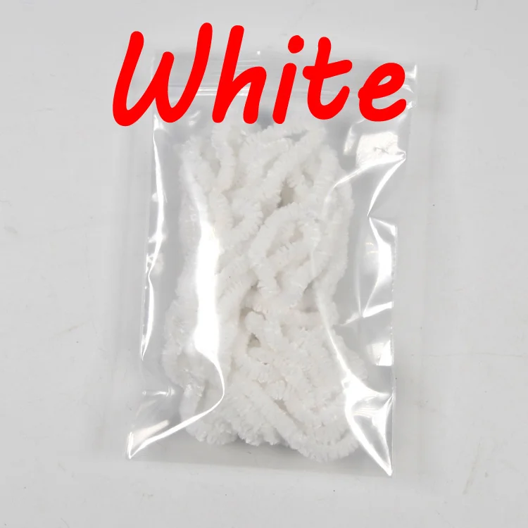white Bimoo 2 м для ловли нахлыстом шерстяной червь для ловли нахлыстом Стример Летать Связывание чеенил толщиной 3 мм~ 5 мм оливковый белый розовый зеленый красный коричневый и т. Д - Цвет: white