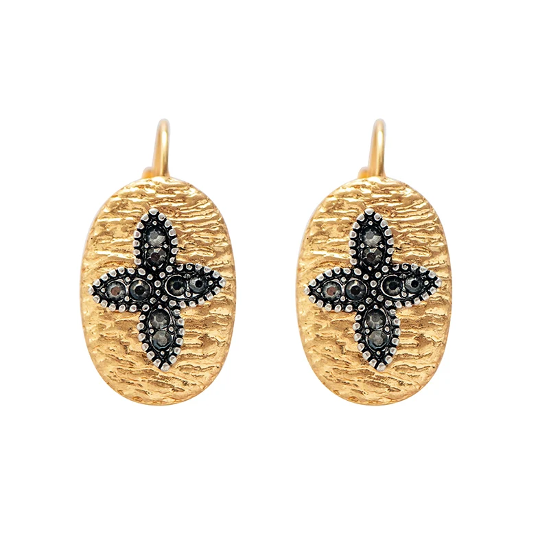 worn gold Дикие и свободные винтажные золотые серьги с геометрическими листьями для женщин, большие прямоугольные серьги с крестом, серьги для пирсинга, ювелирные изделия в стиле бохо - Окраска металла: worn gold