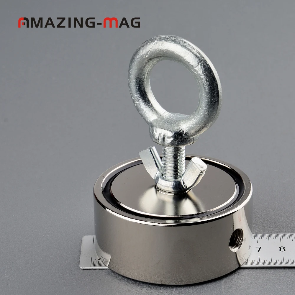 Мощный Неодимовый мощный двухсторонний магнит 200 кг * 2 для спасения с веревкой D67
