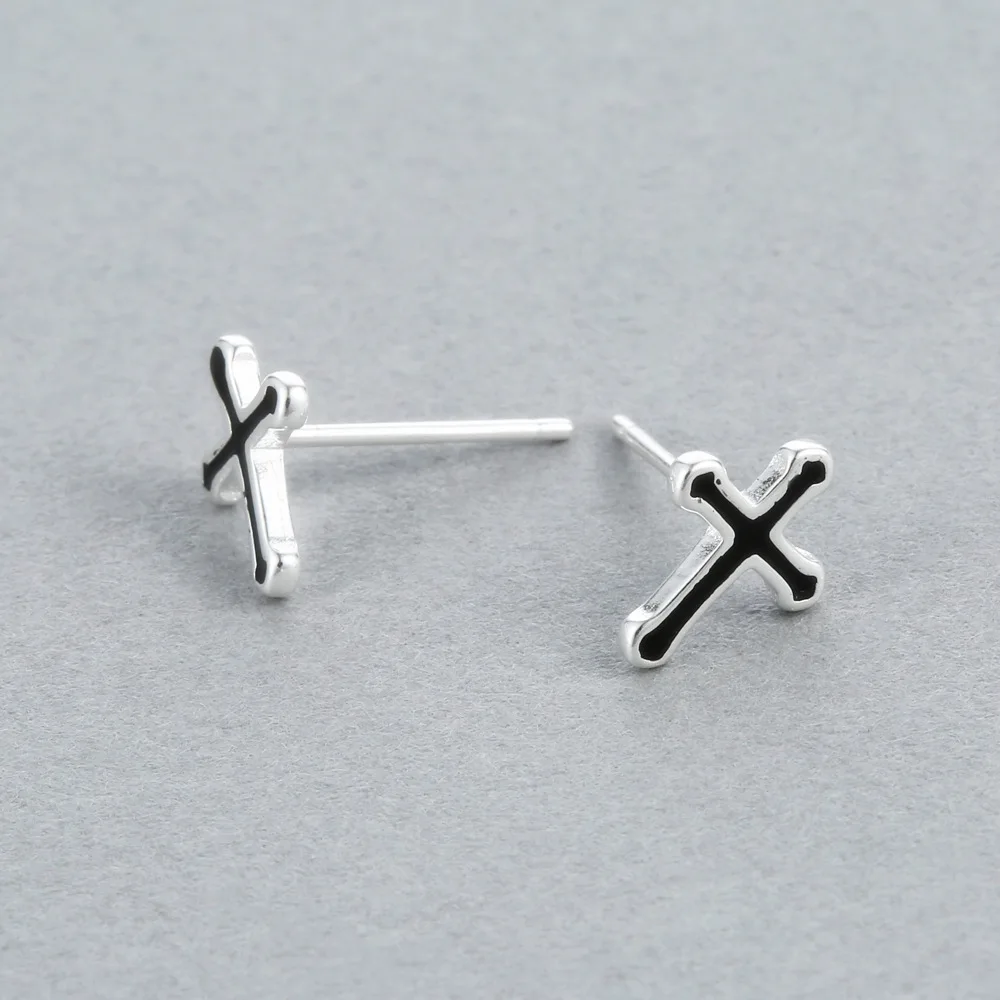 Черный крест 100% Стерлинговое Серебро 925 пробы ювелирные изделия модный