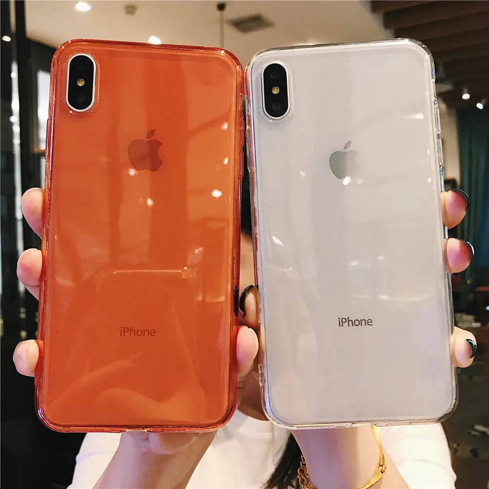 Lovebay прозрачный силиконовый чехол для телефона для iPhone 6, 6s, 7, 8 Plus, Xs, XR, XS Max, мягкий ТПУ прозрачный чехол для iPhone X, карамельный цвет, чехол