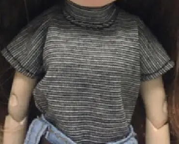 Striped T-shirt T02-X589 Blyth Кукла Одежда 1/6 куклы аксессуары azone ручной работы одежда полосатая футболка широкие брюки - Цвет: Striped T-shirt