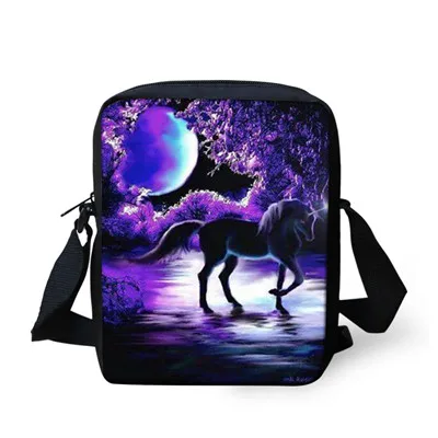 T0930E ELVISWORDS Galaxy Horse сумка-мессенджер с принтом повседневные сумки на плечо 3D единорог Женская дорожная сумка через плечо сумка Mochila Escolar - Цвет: T0930E