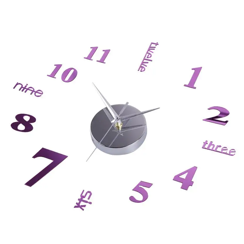 Новые акриловые современные настенные часы сделай сам 3D зеркальные наклейки с