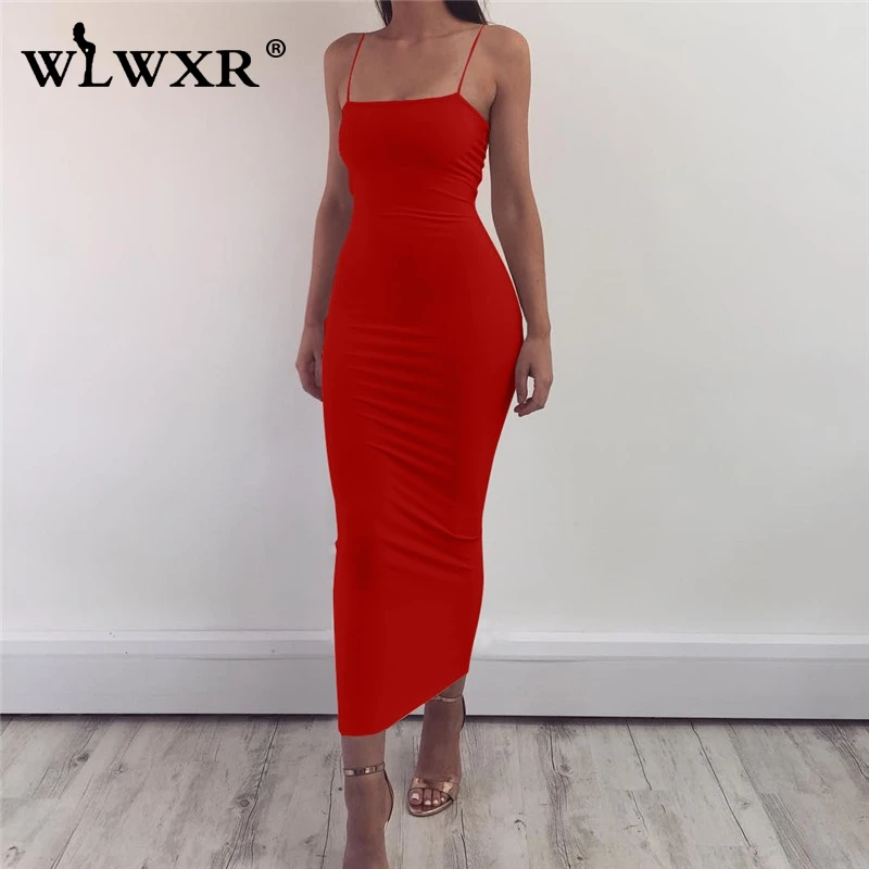 WLWXR белое черное сексуальное облегающее платье женское без рукавов бретелек