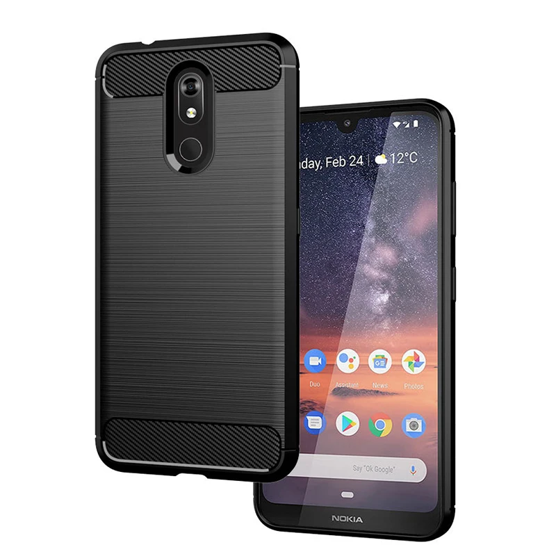 Esobest матовый текстурный чехол из углеродного волокна для Nokia 3 2 4 X71 силиконовый 1