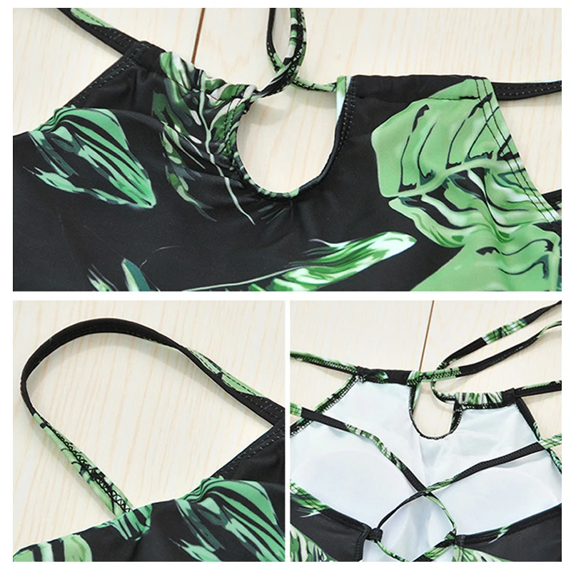 2019 Новый Цельный купальник с принтом сексуальный цветочный монокини пуш апом