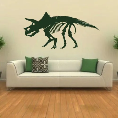 Модная виниловая настенная наклейка Triceratops с изображением скелета динозавра