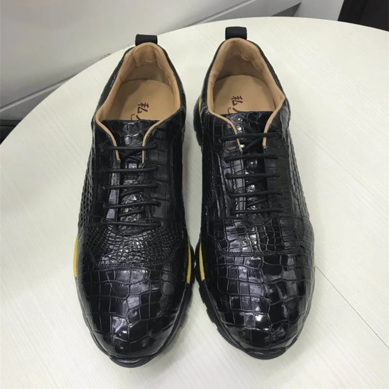 Мужская повседневная обувь из крокодиловой кожи экзотическая натуральной
