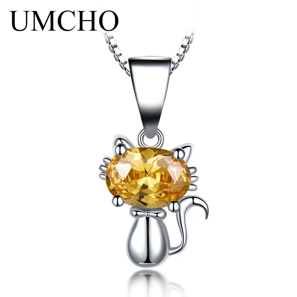 Ювелирные изделия UMCHO из настоящего серебра 925 пробы кулон цитрина подвески