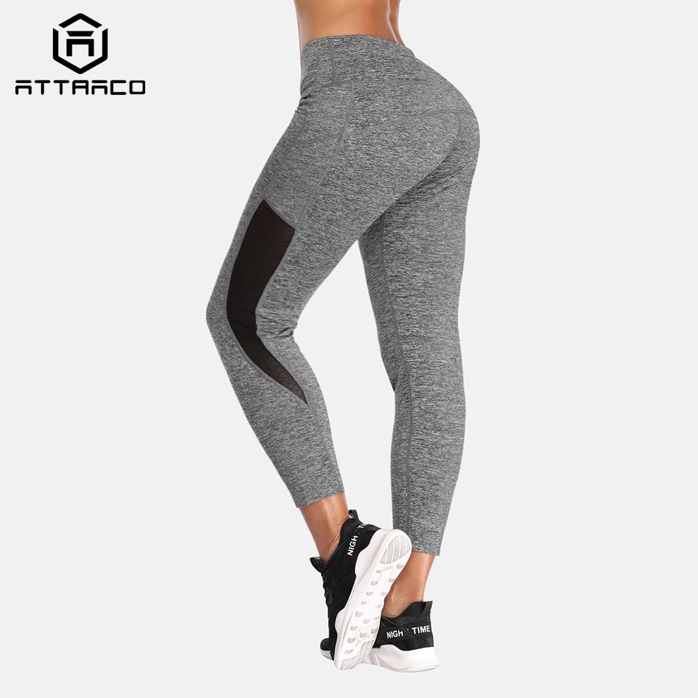 

Attraco Women Yoga Pants Slim High Waist Sports Pants Outdoor Running Gym Fitness Elastic Trousers Breathable Sport Wear