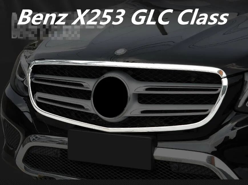 ABS Хром передний бампер решетка капот крышка двигателя планки для Benz X253 GLC класс 200