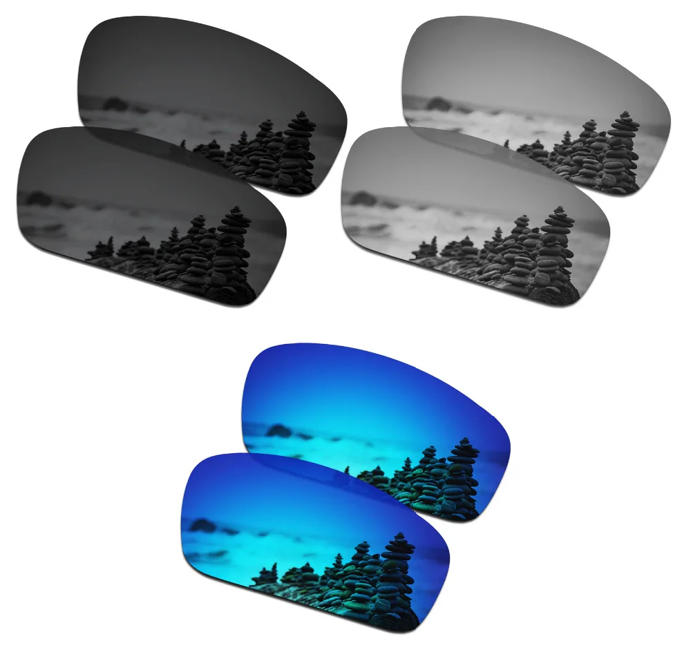 

SmartVLT 3 Pairs Polarized Sunglasses Replacement Lenses for Oakley Monster Pup Stealth Black and Silver Titanium and Ice Blue
