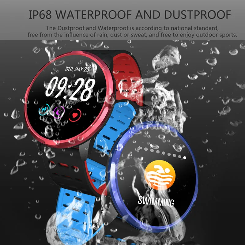 IP68 часы умные для мужчин водонепроницаемые Смарт фитнеса браслет женщин с