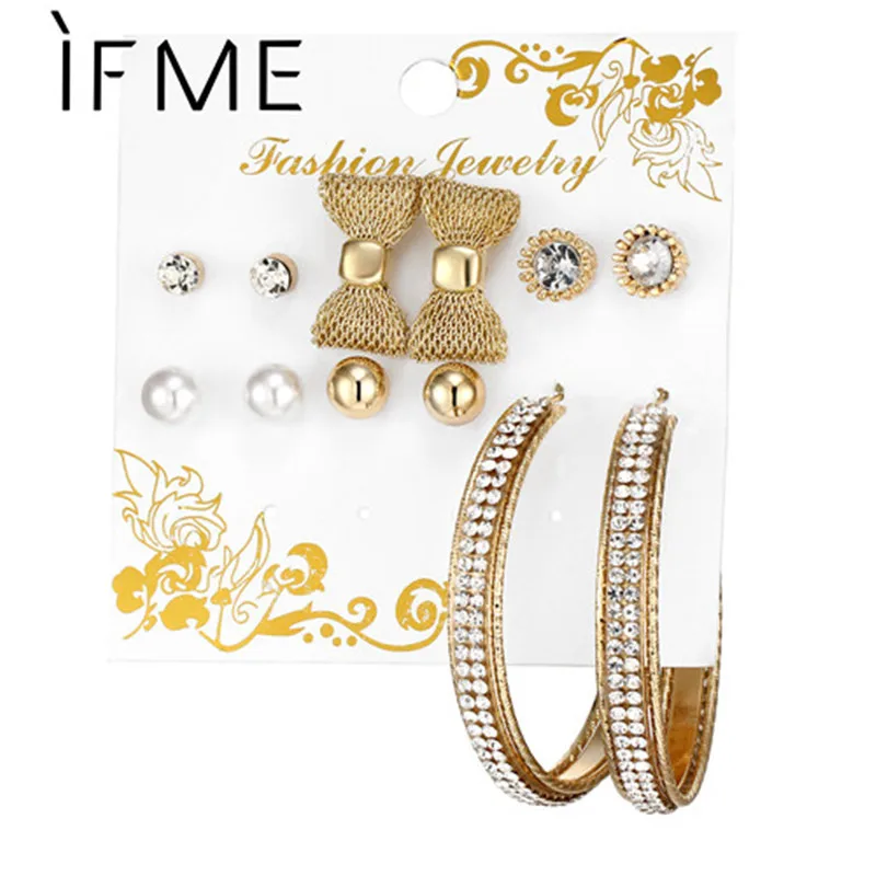 Женские серьги гвоздики с жемчугом 6 Пары/компл.|colorful stud earings|stud earringsstud earrings for women |