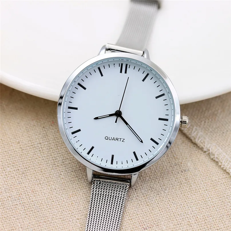 Простой дизайн сетчатый ремешок тонкие мужские часы модные стильные роскошные