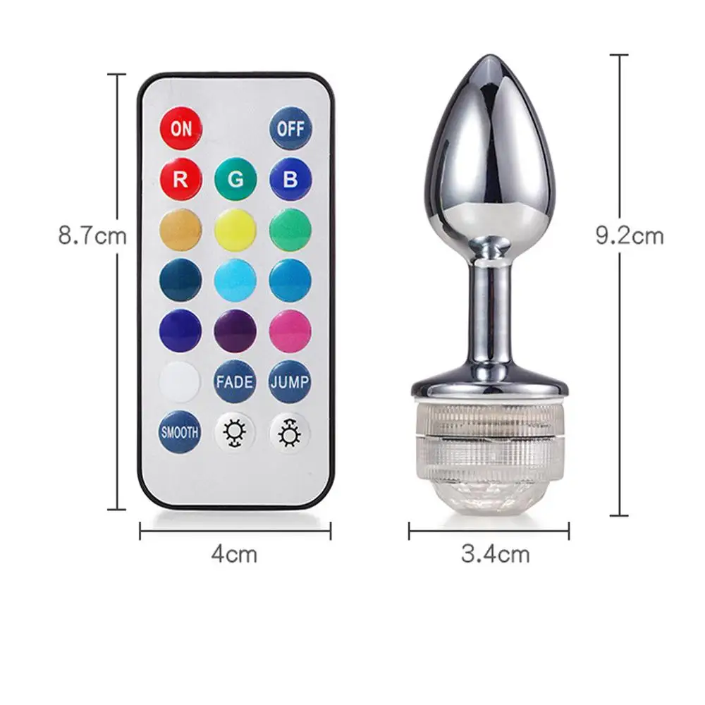 Анальные секс игрушки Анальная пробка силиконовые красочные светодиодный