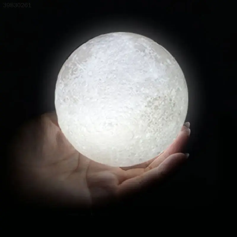 3d Moon лампа Usb Led Pla ночник теплый Touch Сенсор Цвет изменение 10 см лампы освещения
