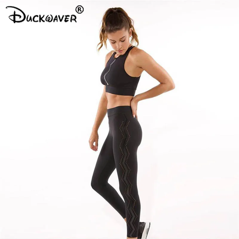 Duckwaver 2019 Dot Print Yoga набор Ropa Deportiva Mujer Gym 2pc женский спортивный бюстгальтер + леггинсы