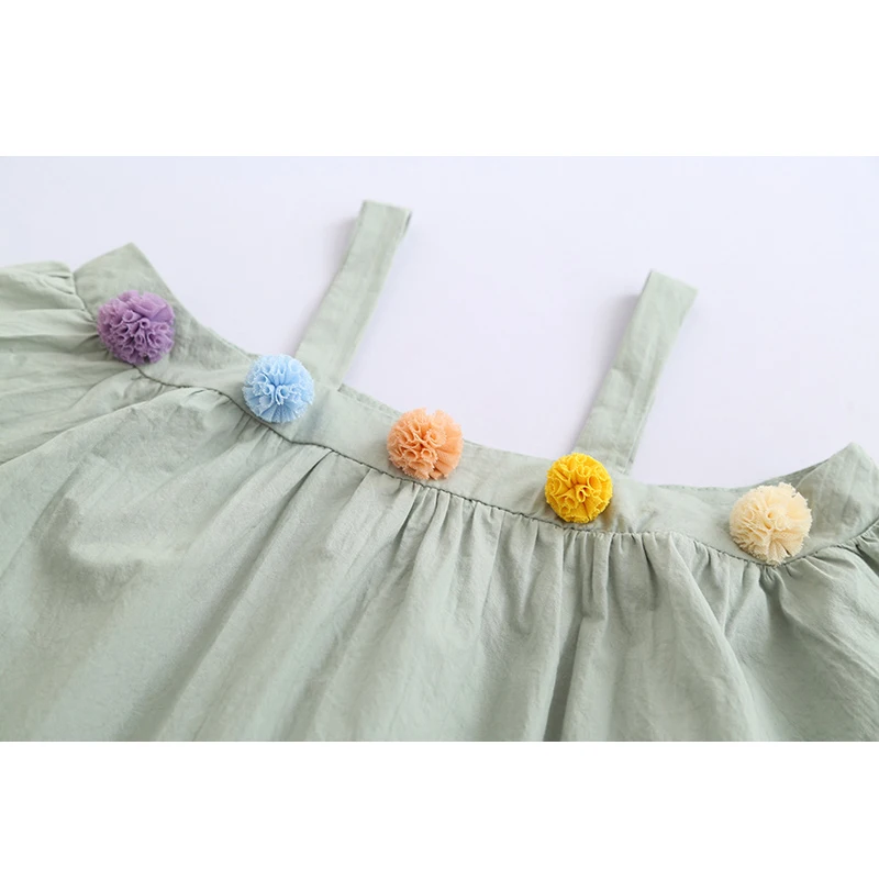 Платья для девочек 2018 новые летние Детская Одежда милые волосы мяч ремни без