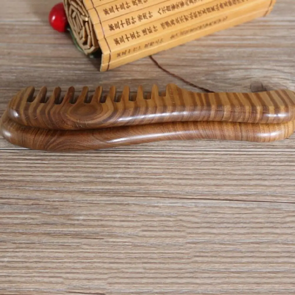 2PCS/LOT Styling Tools Thickening Green Wood Hair Combs Makeup Head Massager Antistatic Wooden Brush Health Care | Красота и здоровье