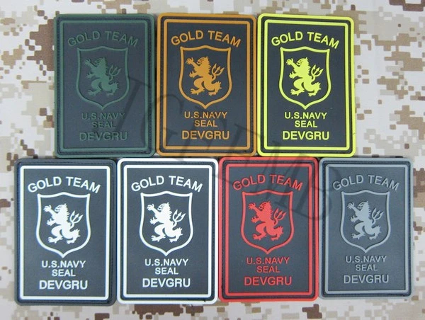 Военные тактические 3Д нашивки DEVGRU U.S.NAVY SEAL GOLD TEAM черные красные зеленые серые