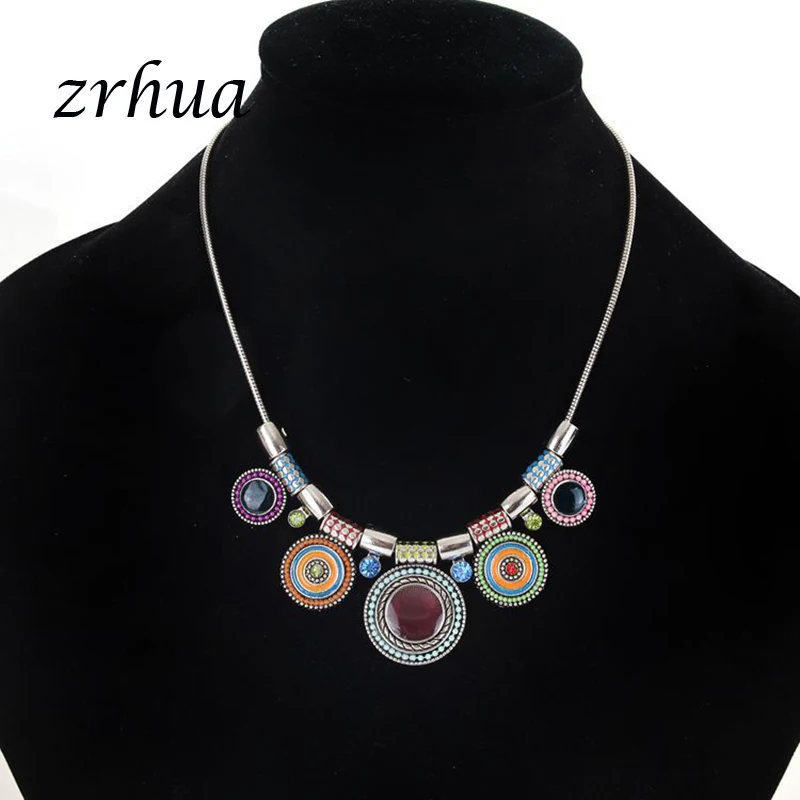 Женский Круглый чокер в стиле бохо серебряная цепочка роскошное ожерелье с