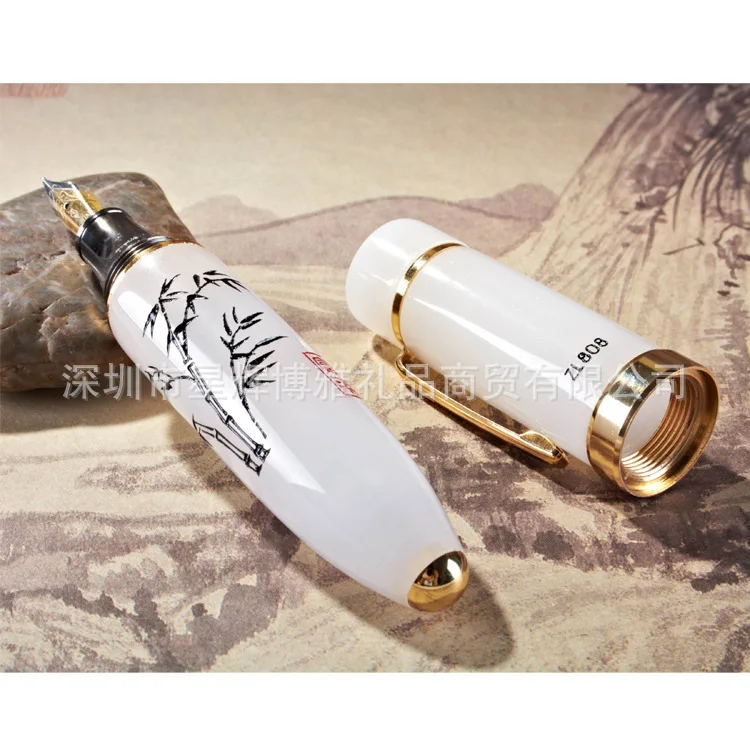 Afghan white jade pen China Foreign Affairs Jinxiang upscale celebration meeting practical gifts wholesale custom |
