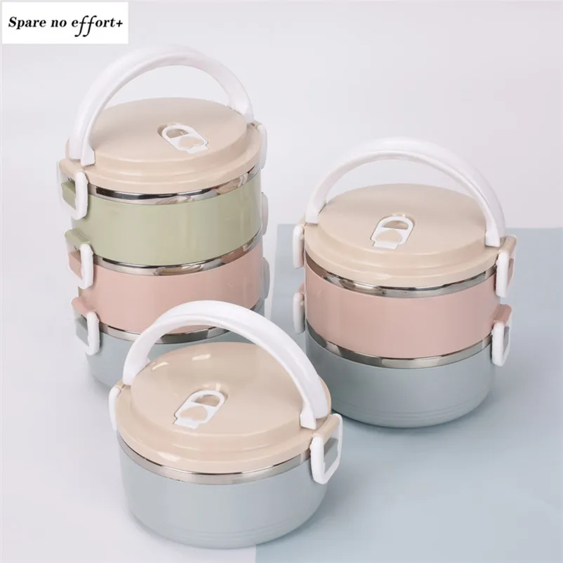 1/2/3 Layers Portable Lunch Box 304 Stainless Steel Lunch Boxes Tableware Bento Box for Kids Leak-Proof Thermos Food Container