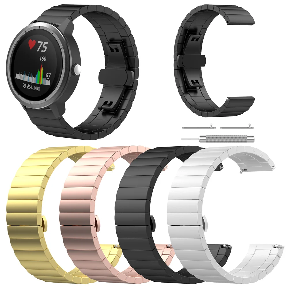 Классические сменные часы из нержавеющей стали ремешок для Garmin Vivoactive 3 Смарт-часы с регулировочным инструментом
