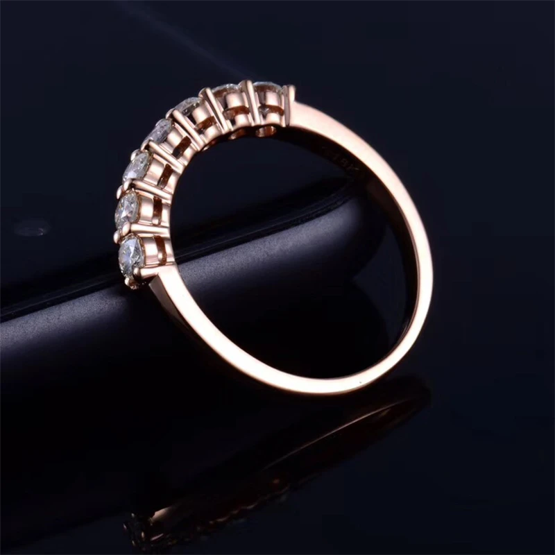 Aazuo 18 K ювелирные изделия, белое/розовое золото, настоящее бриллиантовое классическое кольцо для женщин, коробки для украшений с подсветкой, Рождественский подарок Au750