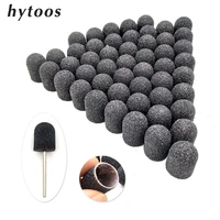 50pcs 1319mm black textile sanding caps with grip pedicure care polishing sand block nail drill accessories foot cuticle tool