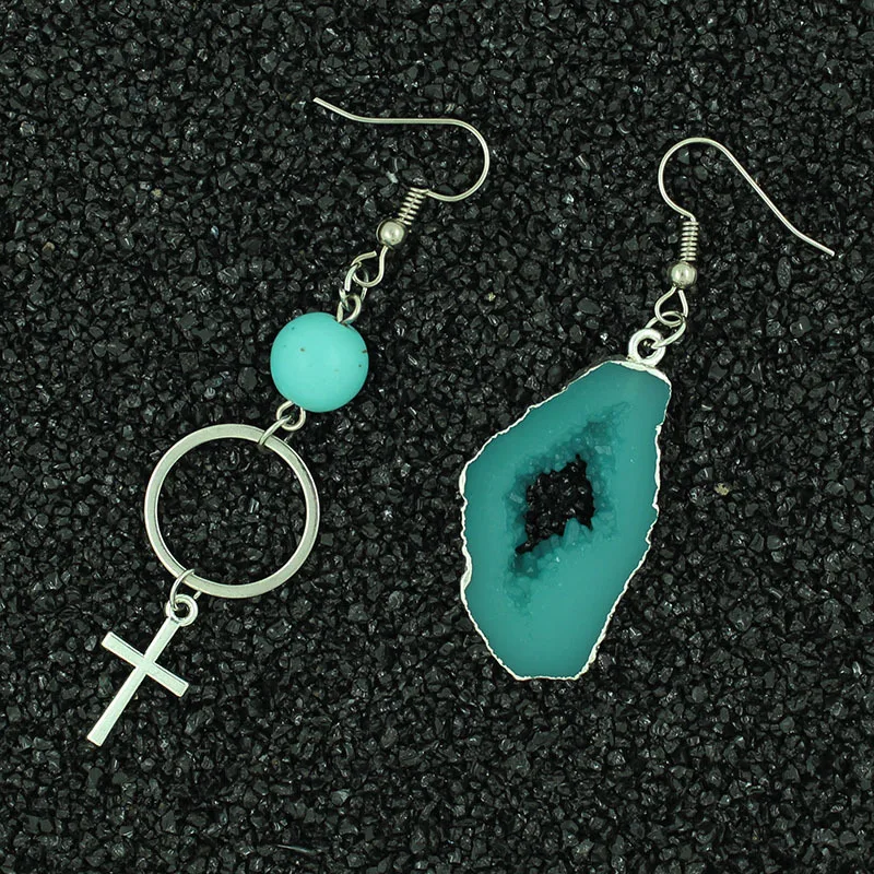 Европа и соединенные Штаты панк геометрия асимметрии натуральный камень серьги