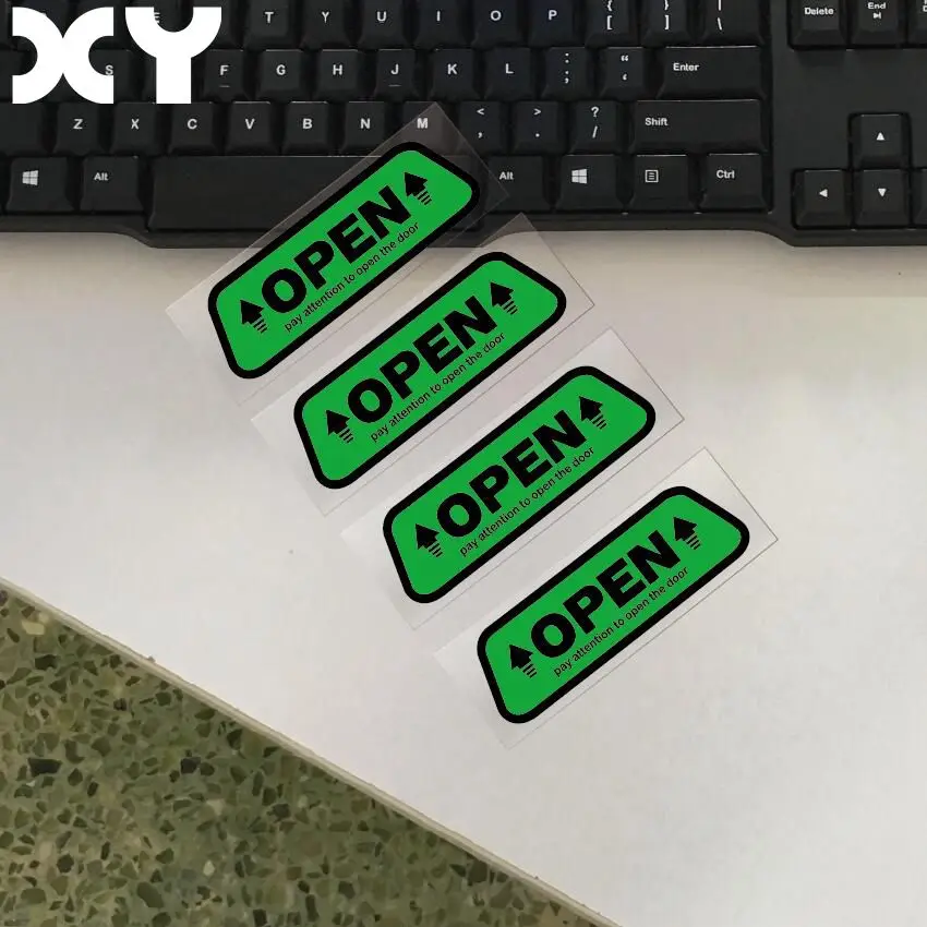 XY 4 шт./компл. светоотражающая открытая наклейка дверь предупреждающий сигнал