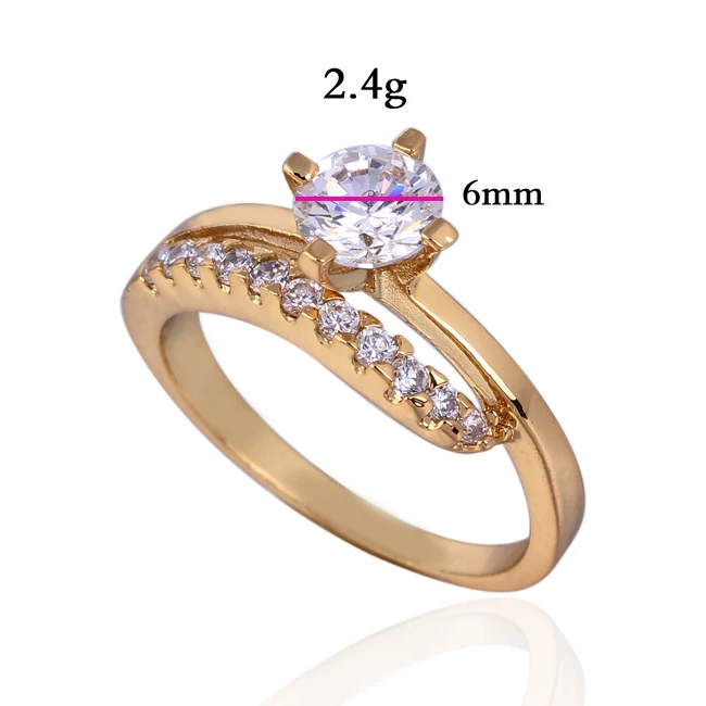GUSSIARRO модные ювелирные изделия Engagemrnt Белый CZ золотого цвета Круглый Цирконий анниджесы свадебные женские кольца
