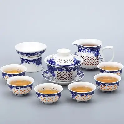 Style I TANGPIN сине-белый керамический чайник Gaiwan, чайная чашка для Пуэр китайский чайный набор кунг-фу посуда для напитков - Цвет: Style I