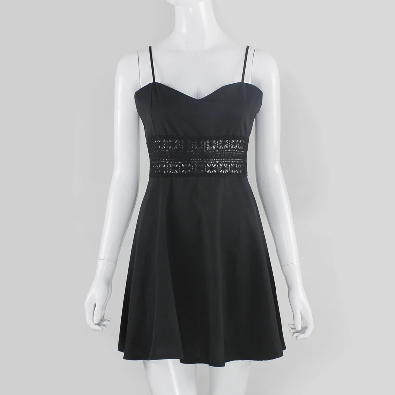 Милое женское ТРАПЕЦИЕВИДНОЕ кружевное платье с вставкой фигуристки ADEWEL 2019