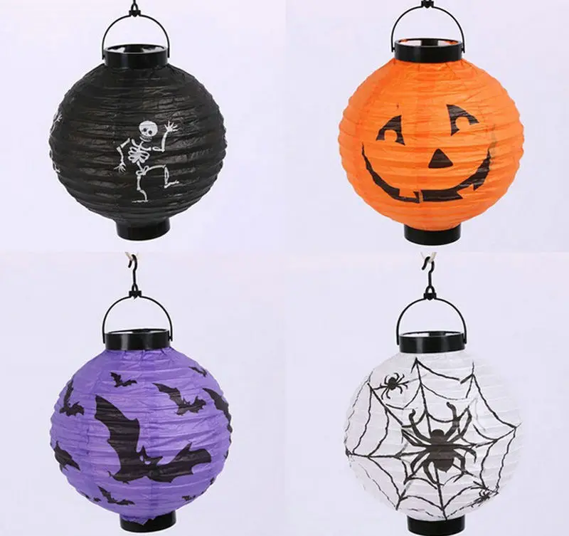1 шт. Хэллоуин украшения светодиодный Бумага тыквы летучей мыши паук светильник