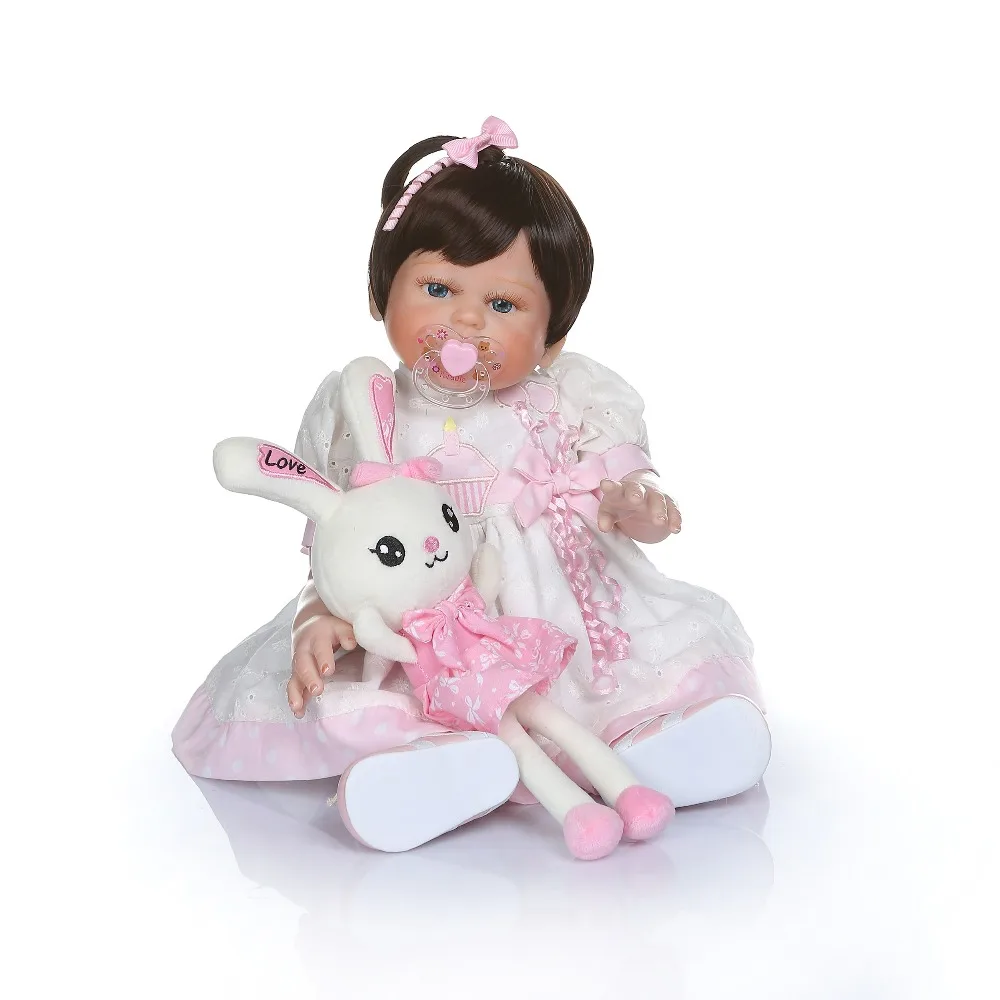 NPK 48 см reborn baby girl full body силиконовая кукла bebe reborn игрушка для ванны куклы ручной детальный рисунок
