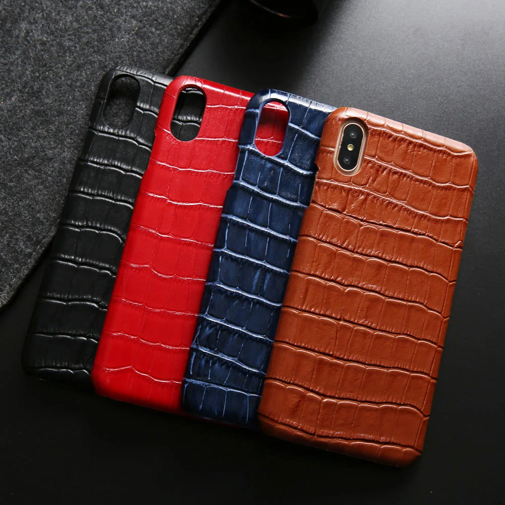 Роскошный Жесткий чехол из натуральной кожи для Iphone 11 pro Xs Max Xr X 8 7 6 6s Plus Аллигатор