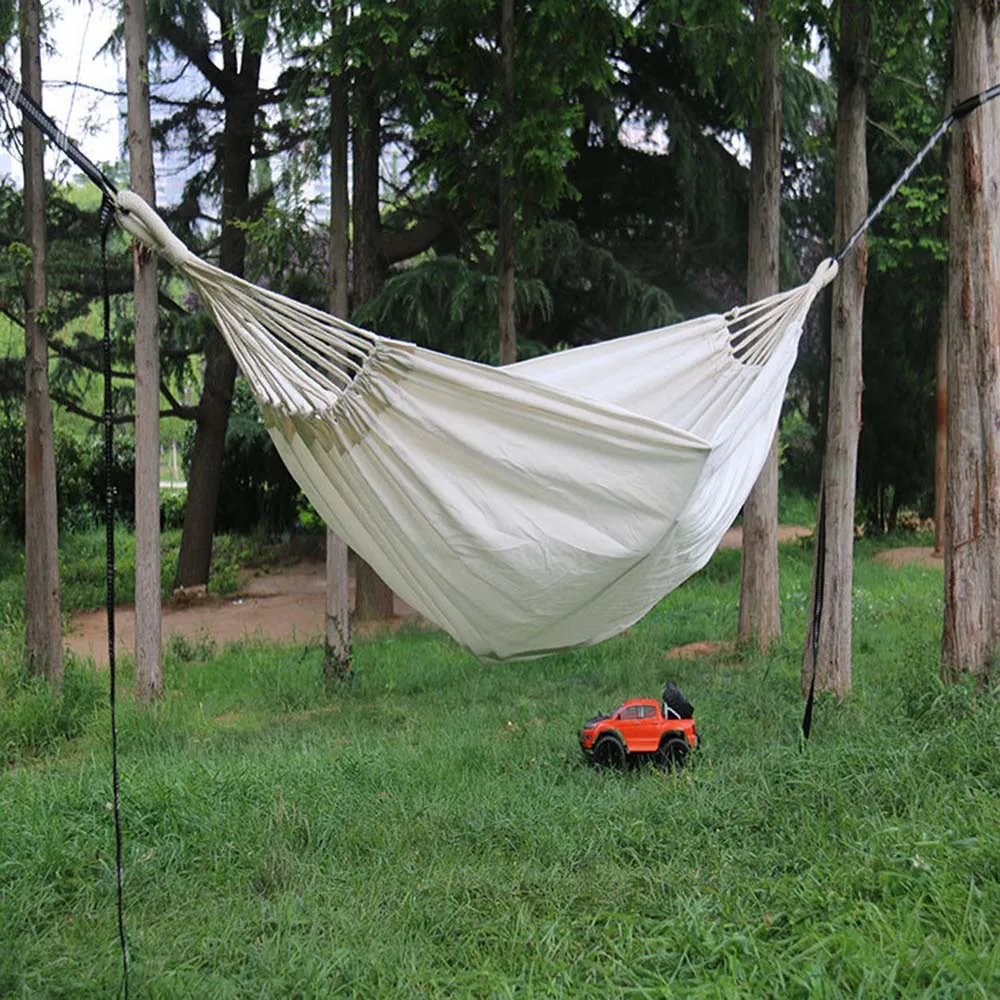 Двойной Открытый отдых кемпинг фотография белый холст хлопковый гамак дети
