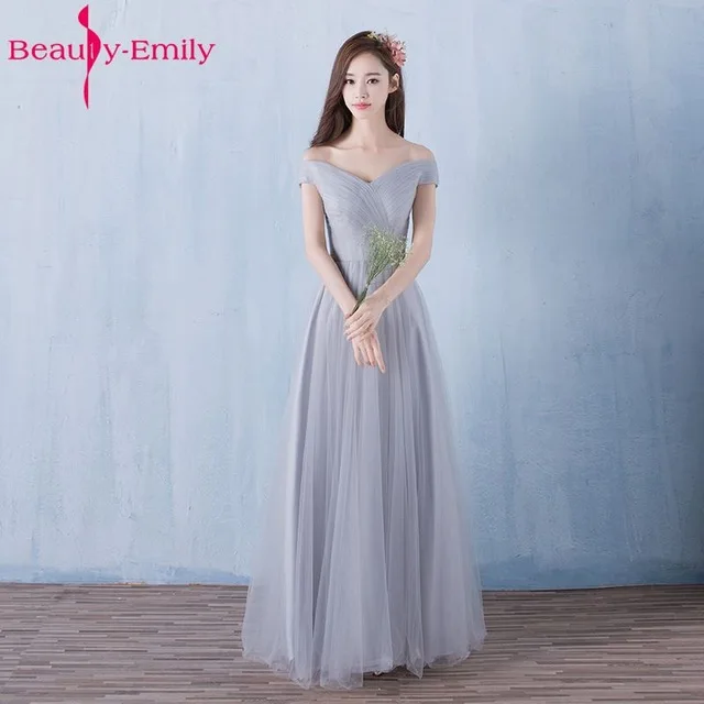 Серый Beauty Emily, элегантные, с открытой спиной, длинные, ярко-синие вечерние платья,, на шнуровке, вечерние платья макси, вечерние платья для выпускного вечера - Цвет: Серый