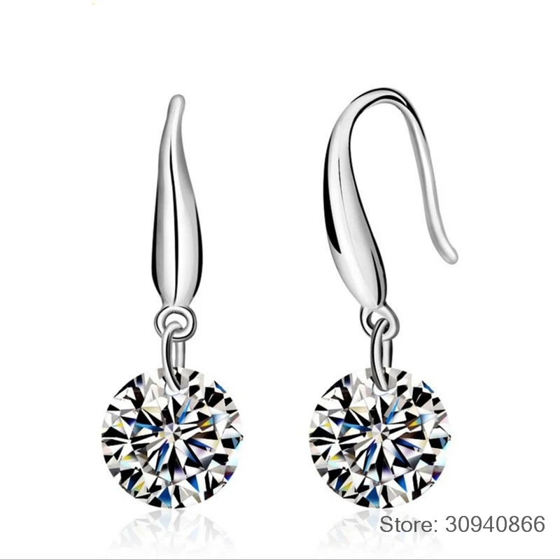 Распродажа 925 серебро Европа перо Кристалл от Swarovski Новая мода креативный cz женские серьги любовь микро горячие ювелирные изделия