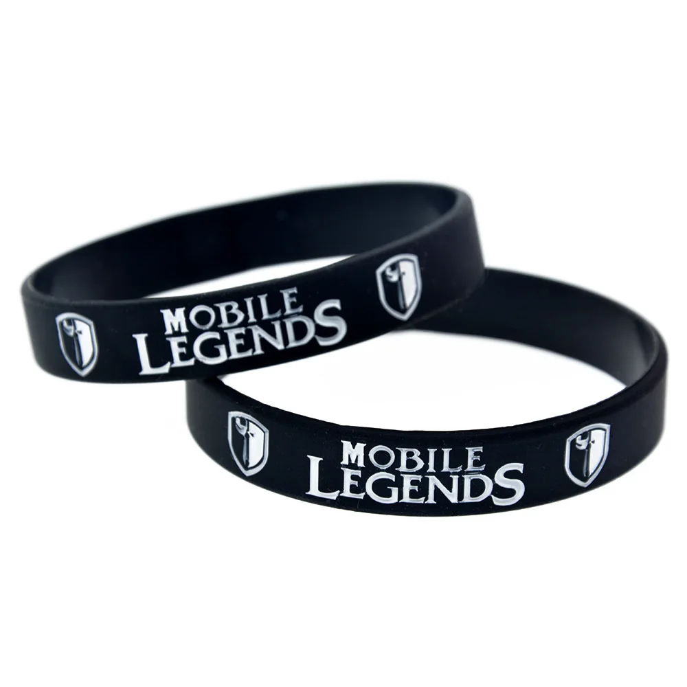 1 шт. силиконовый браслет Mobile Legends ширина 1/2 дюйма черный|Браслеты с шармами| |