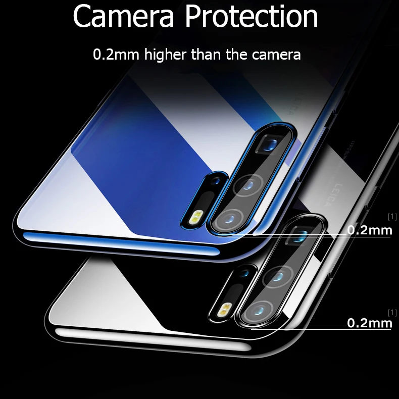 Роскошный ТПУ Мягкий Прозрачный Модный чехол для Huawei P30 Pro 3D покрытие лазером Lite P